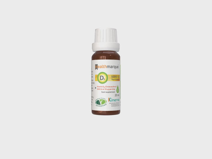 Vitamin D3 1000 IU liquid drops bottle by Healthmarque